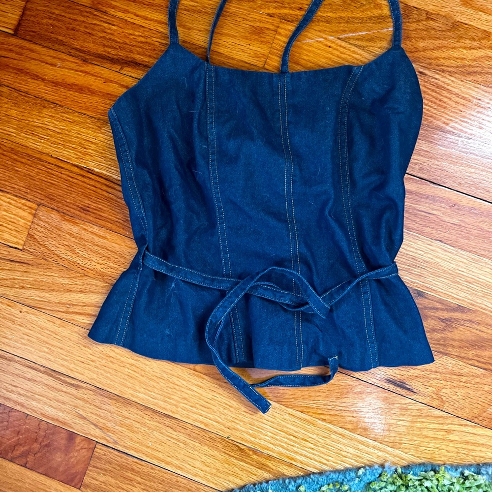 Adorable jean crop top wrap